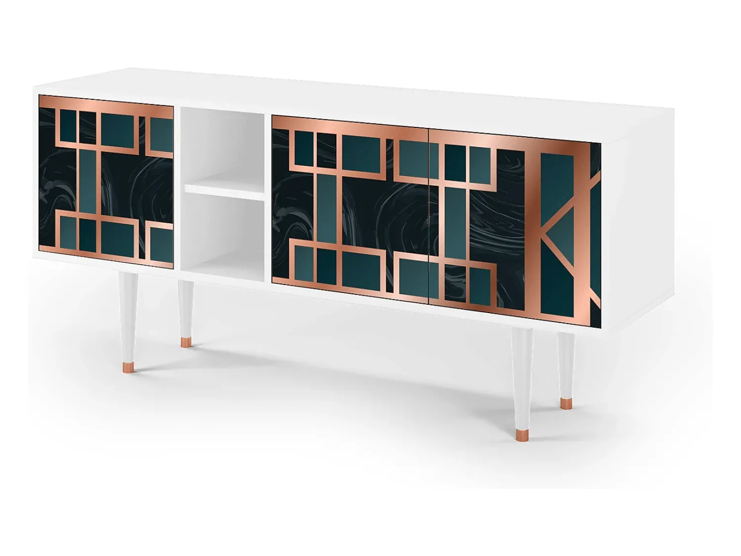 Mueble de TV - 150х69х41 cm - T5 - Emerald Metro, Branco^ Móvel De Tv