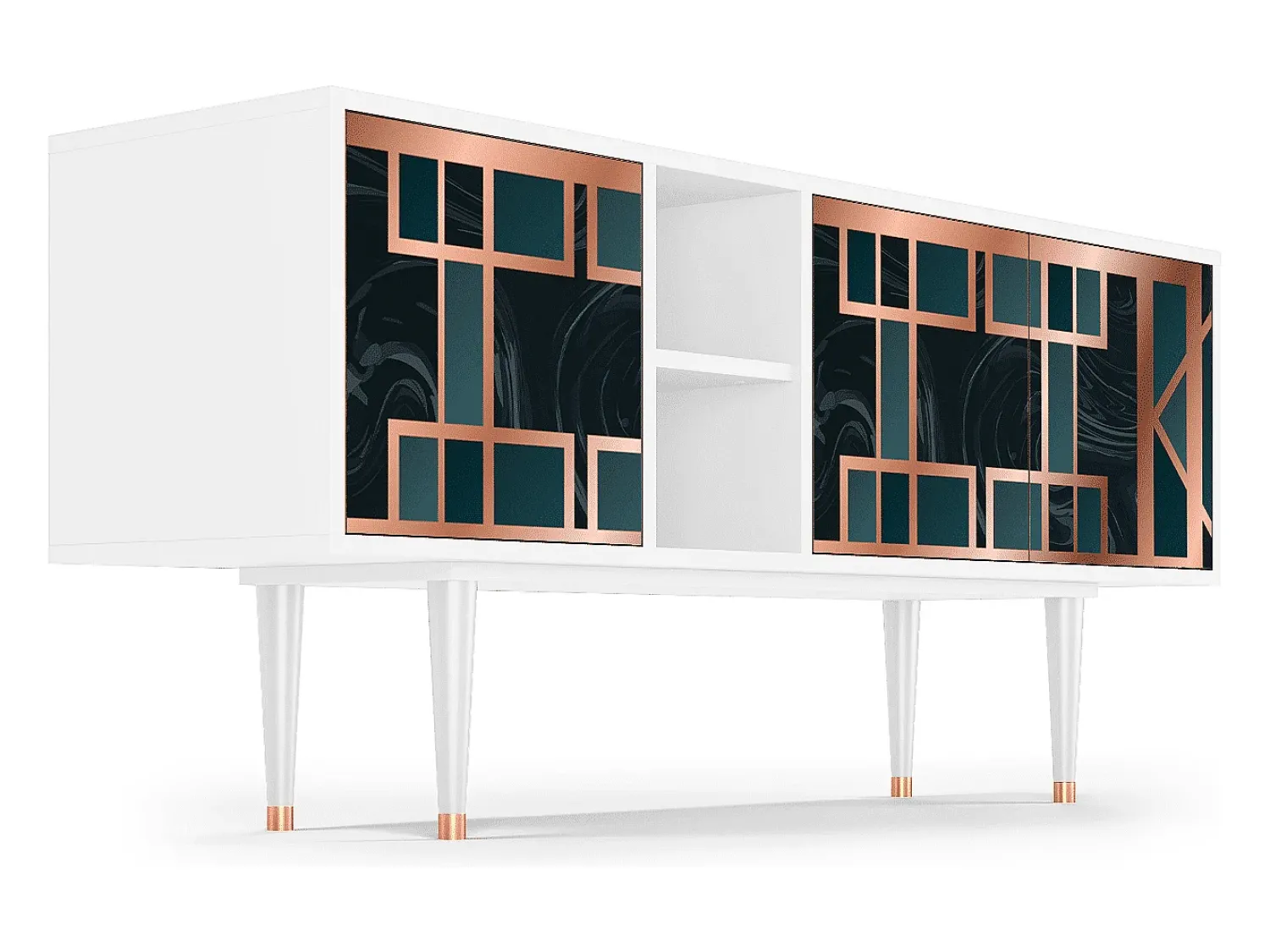 Mueble de TV - 150х69х41 cm - T5 - Emerald Metro, Branco^ Móvel De Tv