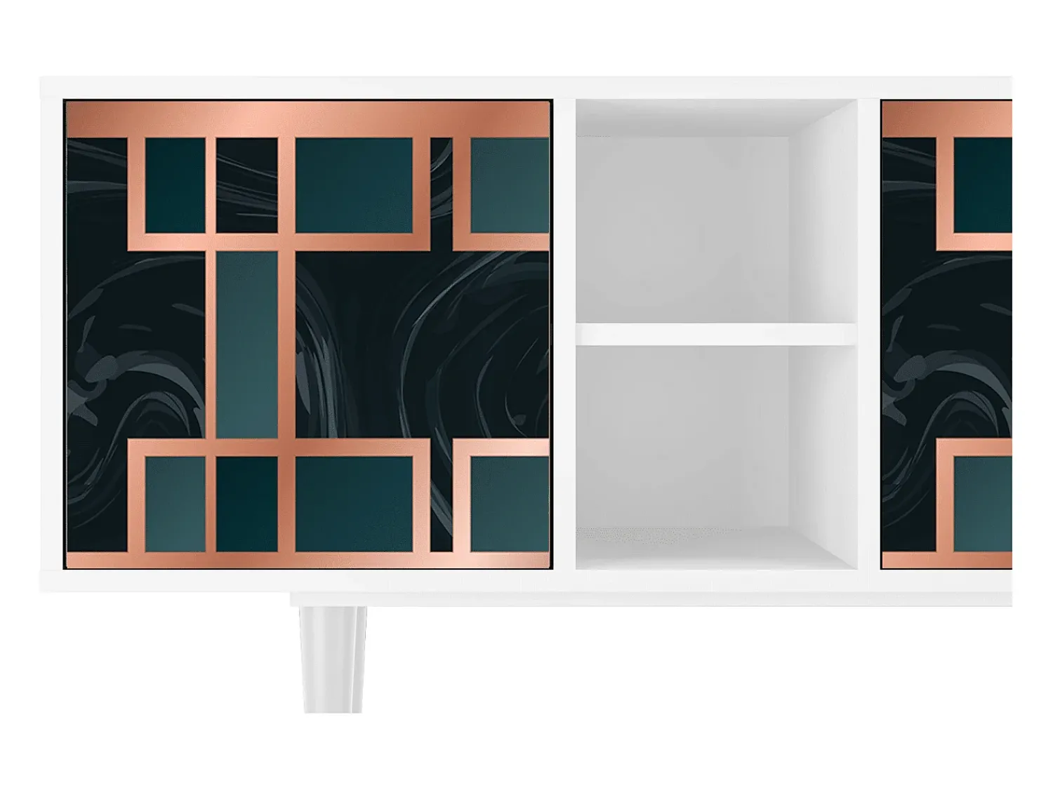 Mueble de TV - 150х69х41 cm - T5 - Emerald Metro, Branco^ Móvel De Tv