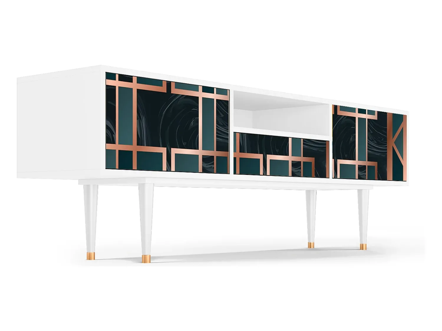 Móvel De Tv| Mueble de TV - 170х59х41 cm - T6 - Emerald Metro, Branco Bege