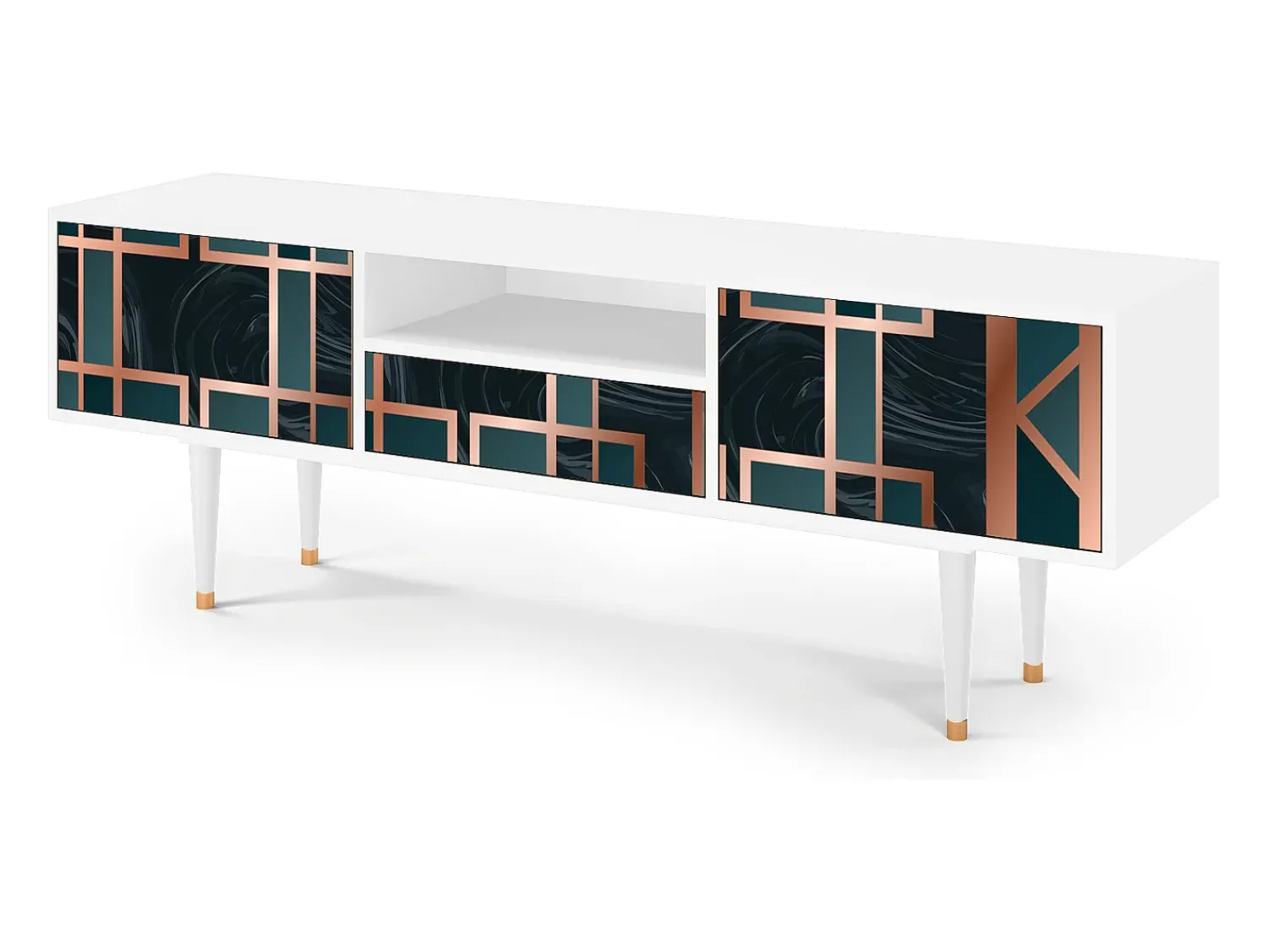 Móvel De Tv| Mueble de TV - 170х59х41 cm - T6 - Emerald Metro, Branco Bege