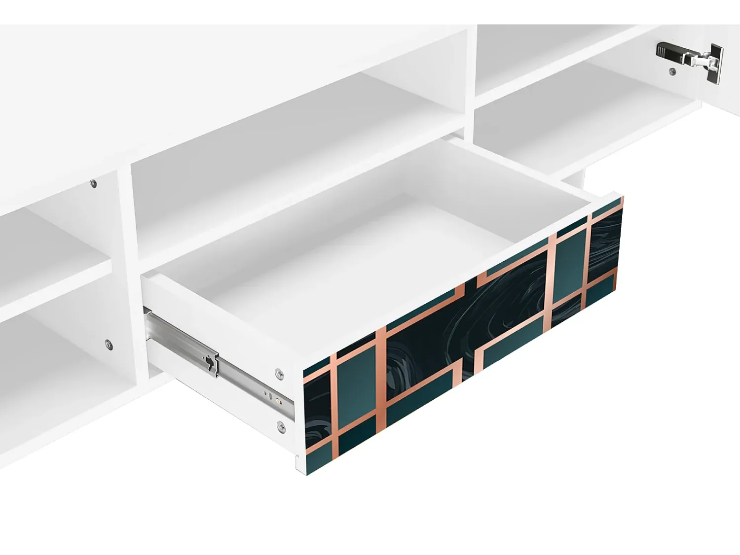 Móvel De Tv| Mueble de TV - 170х59х41 cm - T6 - Emerald Metro, Branco Bege