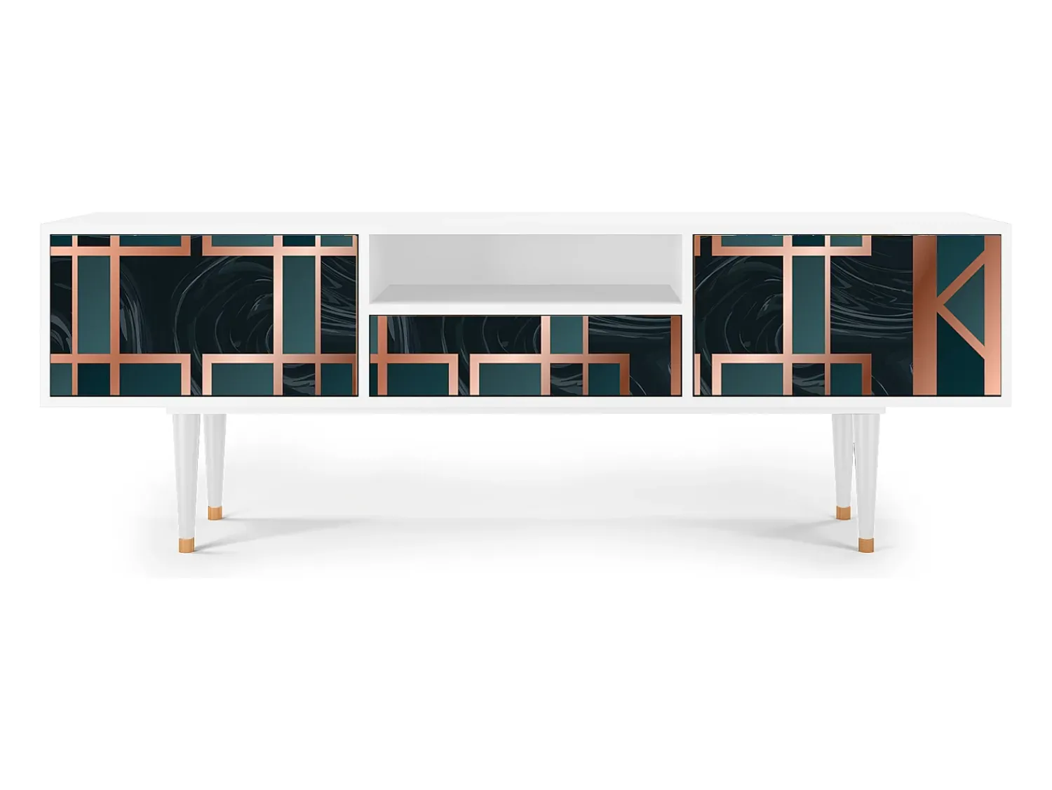 Móvel De Tv| Mueble de TV - 170х59х41 cm - T6 - Emerald Metro, Branco Bege