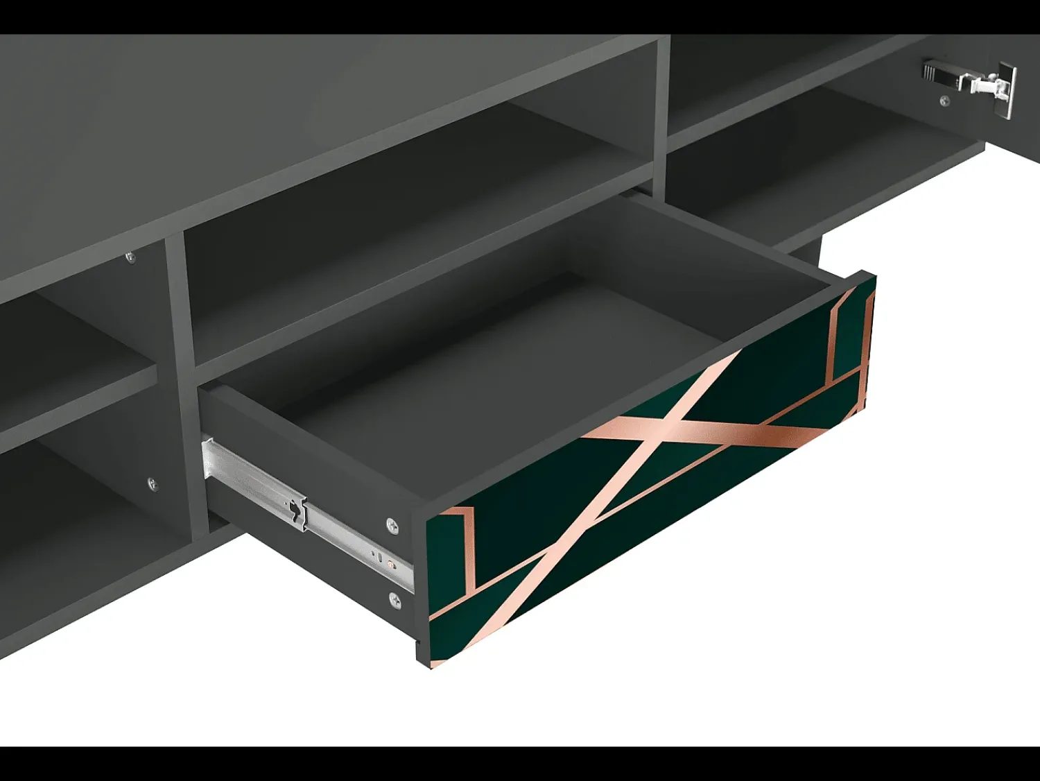 Mueble de TV - 170х59х41 cm - T6 - Emerald Gatsby, Antracite Cinza antracite