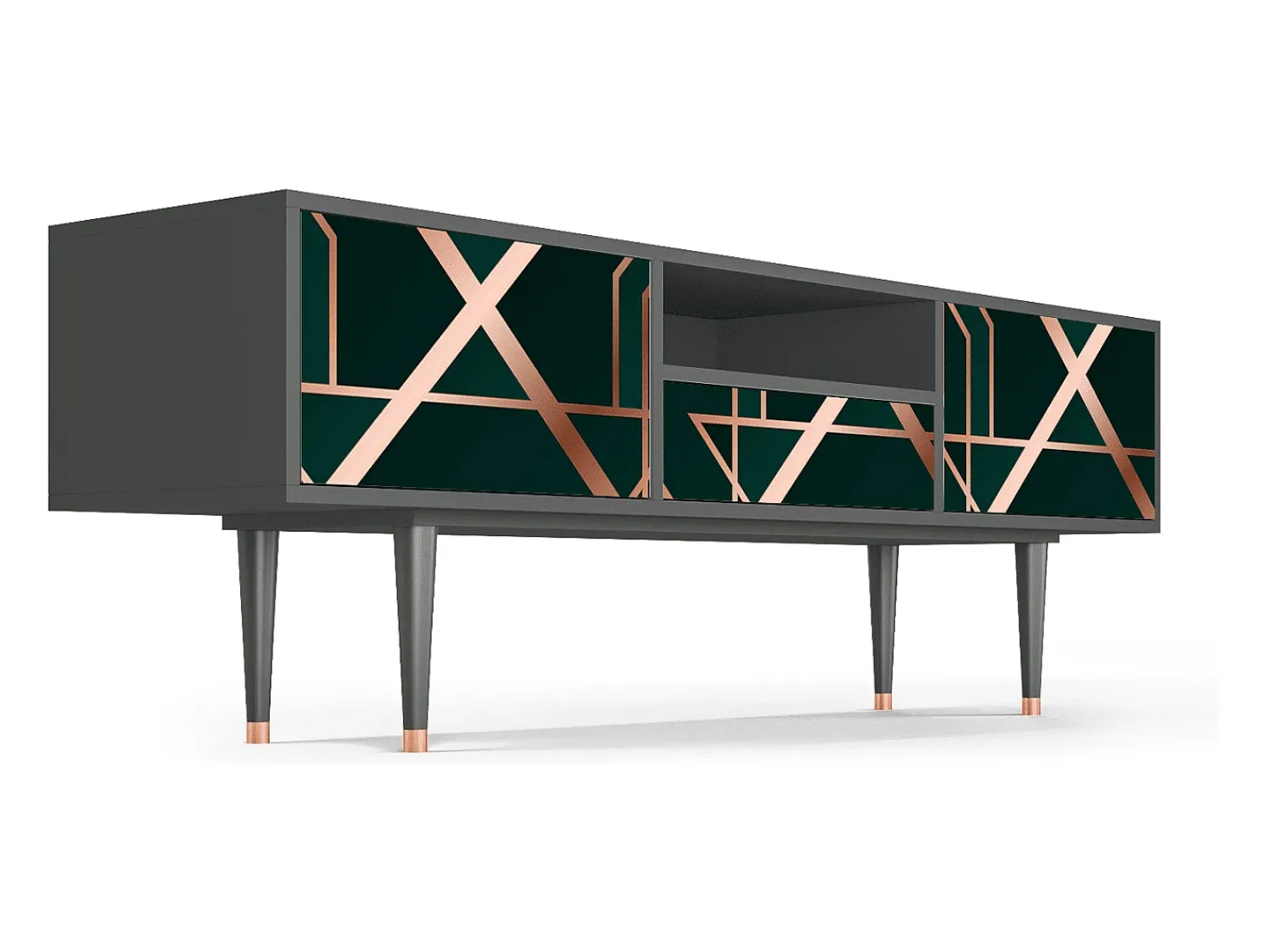 Mueble de TV - 170х59х41 cm - T6 - Emerald Gatsby, Antracite Cinza antracite