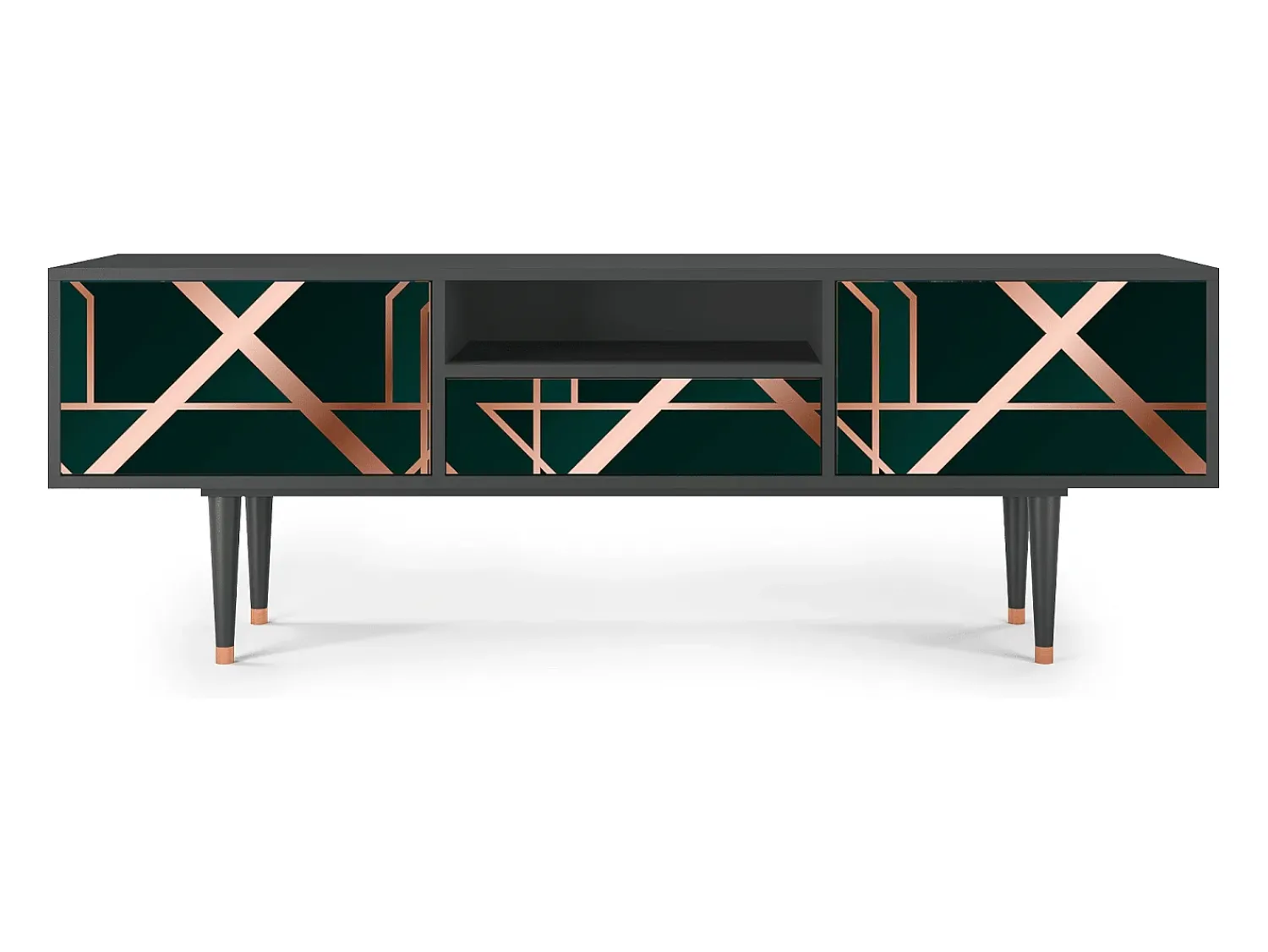 Mueble de TV - 170х59х41 cm - T6 - Emerald Gatsby, Antracite Cinza antracite