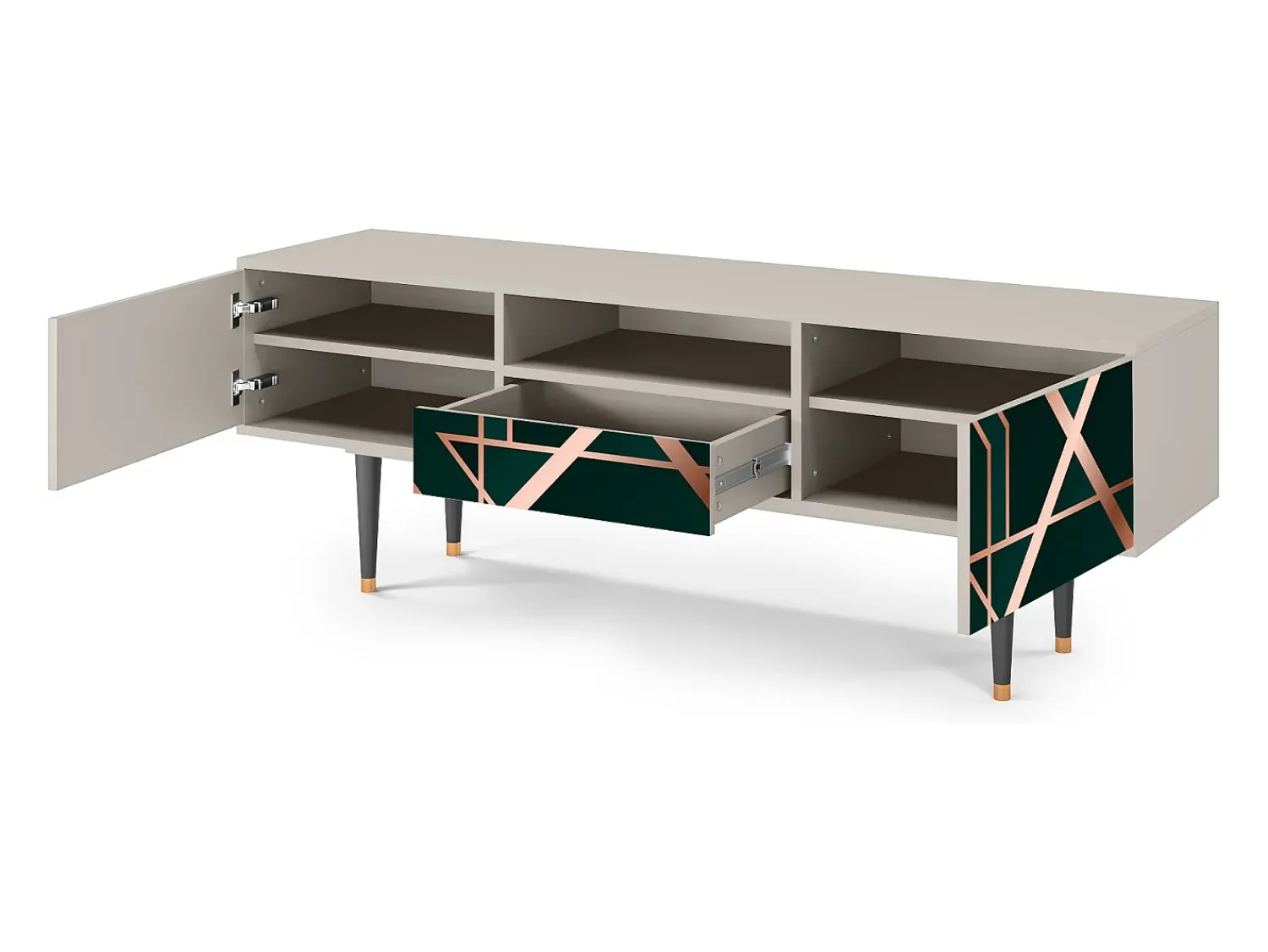 Clearance Mueble de TV - 170х59х41 cm - T6 - Emerald Gatsby, Areia Bege