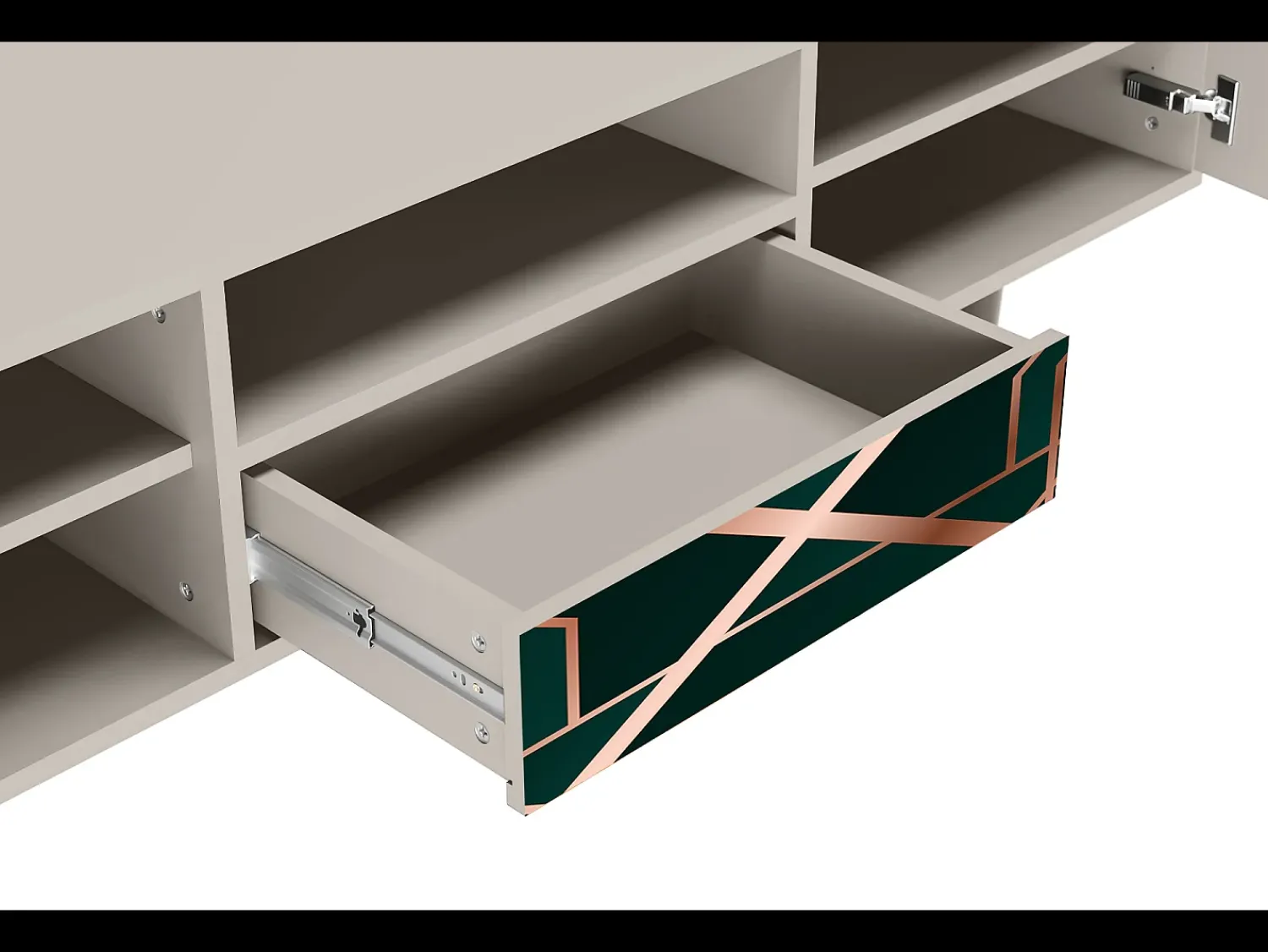 Clearance Mueble de TV - 170х59х41 cm - T6 - Emerald Gatsby, Areia Bege