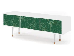 Móvel De Tv* Mueble de TV - 170х59х48 cm - T4 - Emerald Forest, Branco Bege
