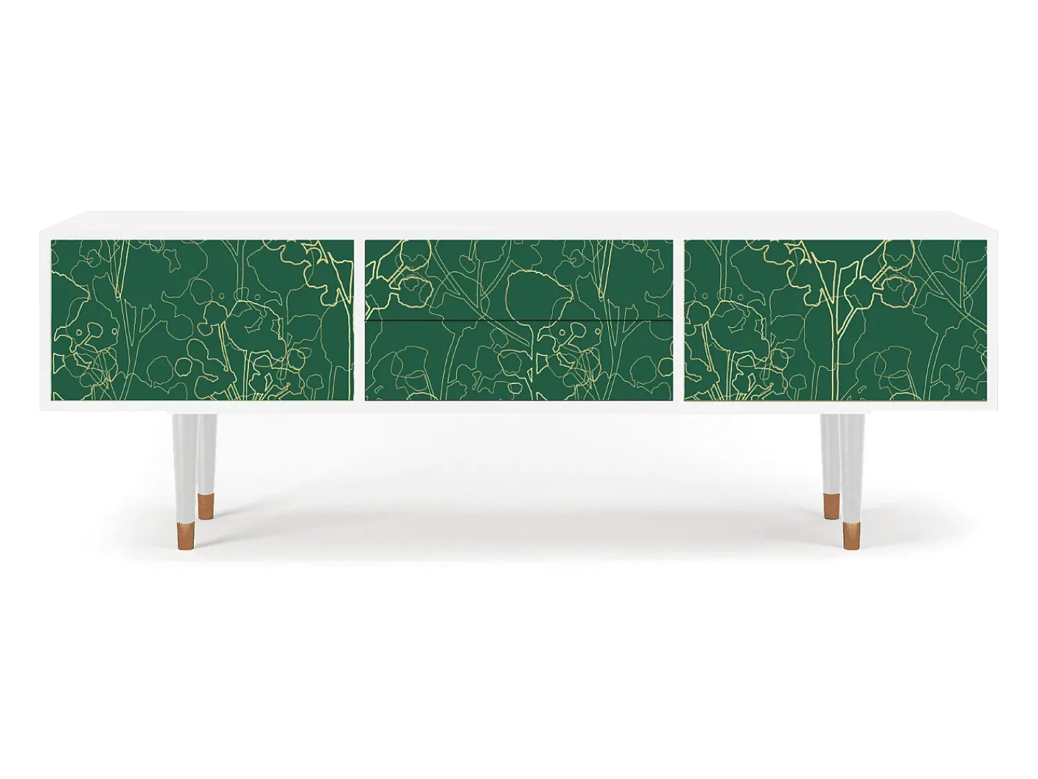 Móvel De Tv* Mueble de TV - 170х59х48 cm - T4 - Emerald Forest, Branco Bege