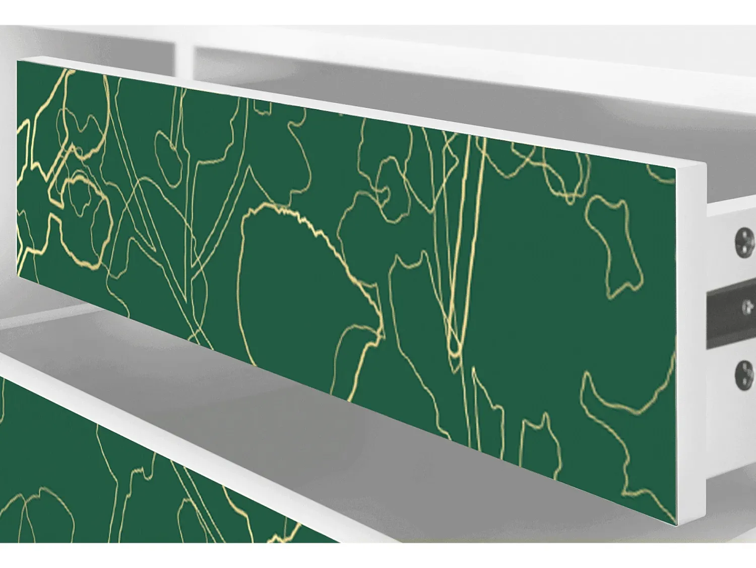 Móvel De Tv* Mueble de TV - 170х59х48 cm - T4 - Emerald Forest, Branco Bege