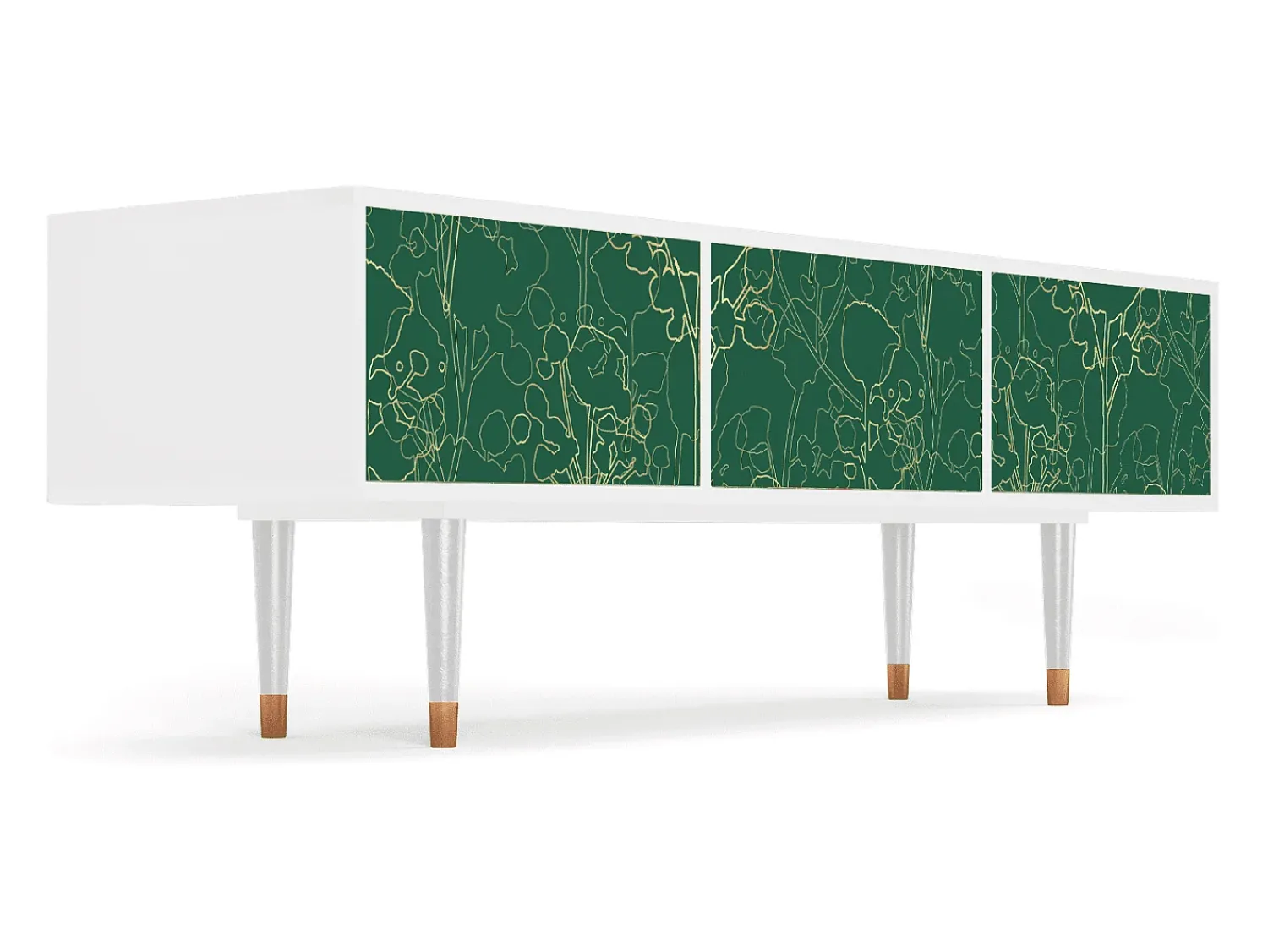 Móvel De Tv* Mueble de TV - 170х59х48 cm - T4 - Emerald Forest, Branco Bege