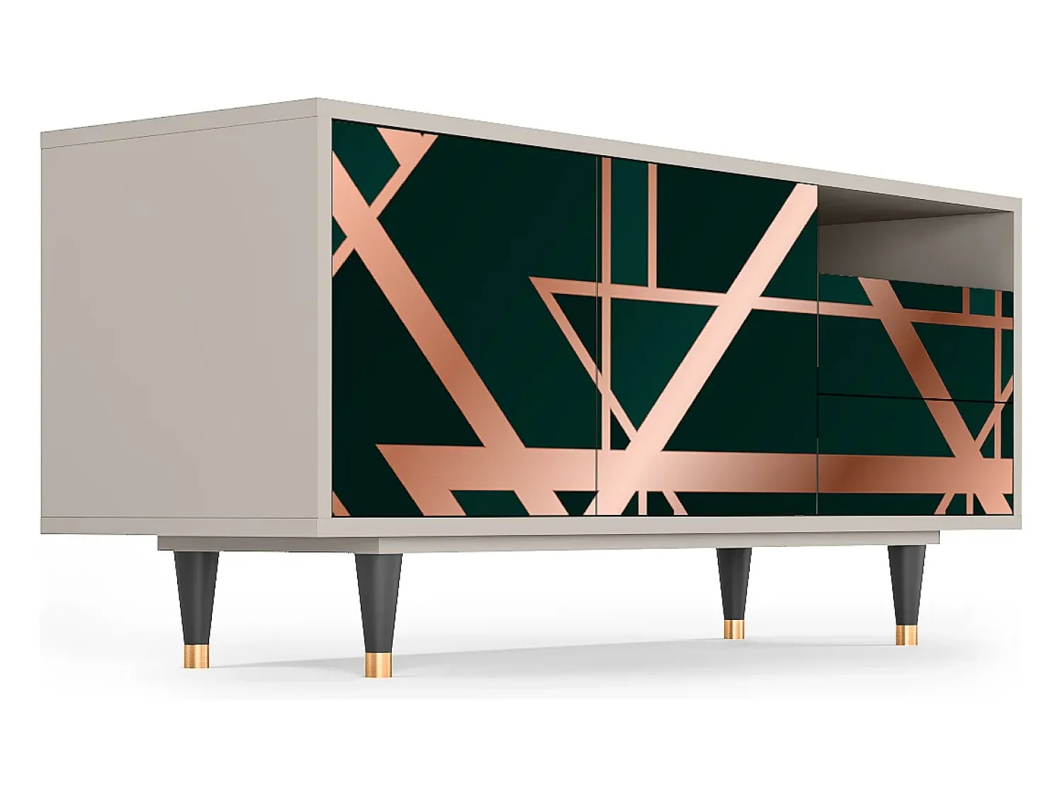 Hot Mueble de TV - 125х56х41 cm - T7 - Emerald Gatsby, Areia Bege