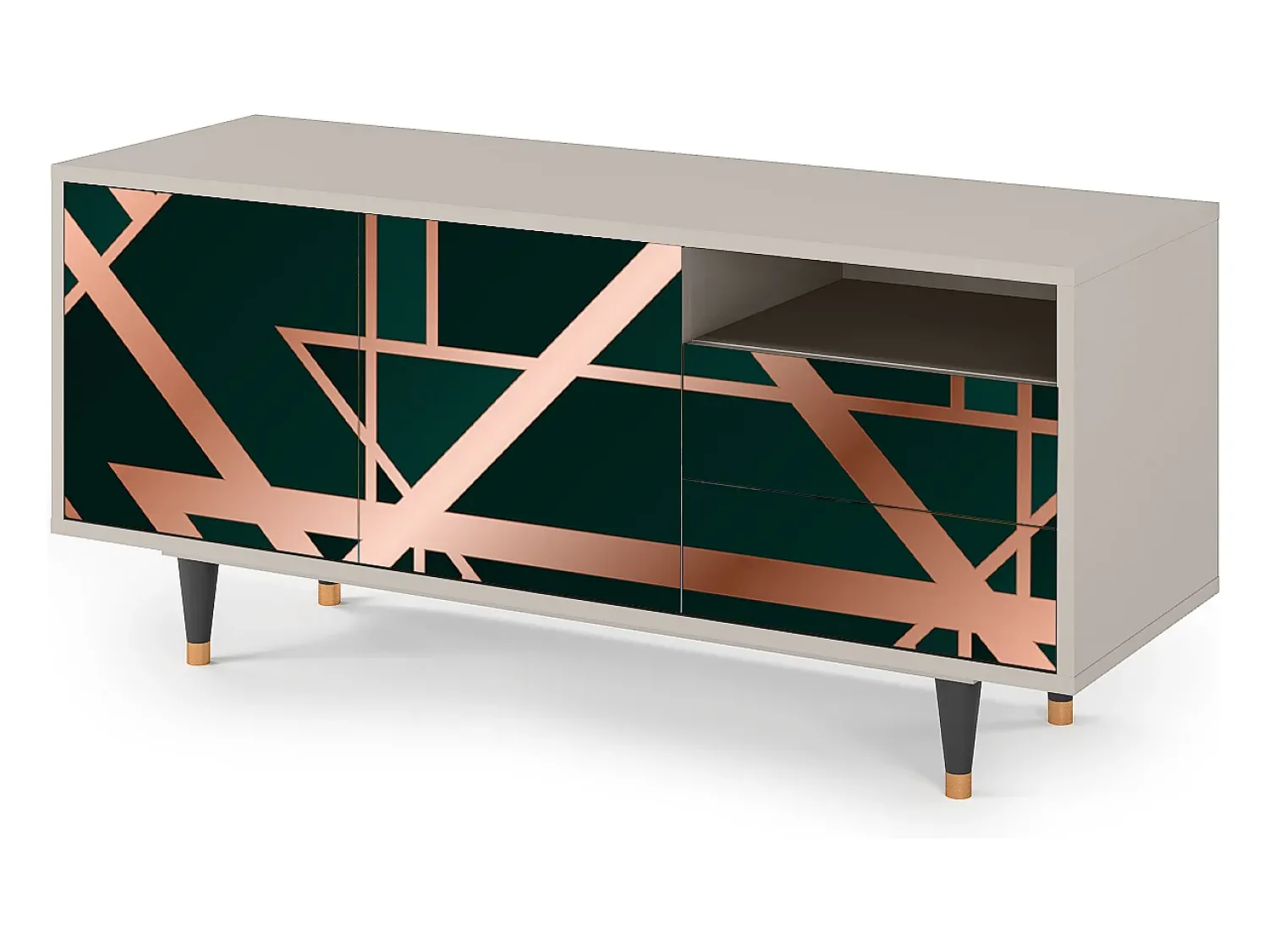 Hot Mueble de TV - 125х56х41 cm - T7 - Emerald Gatsby, Areia Bege