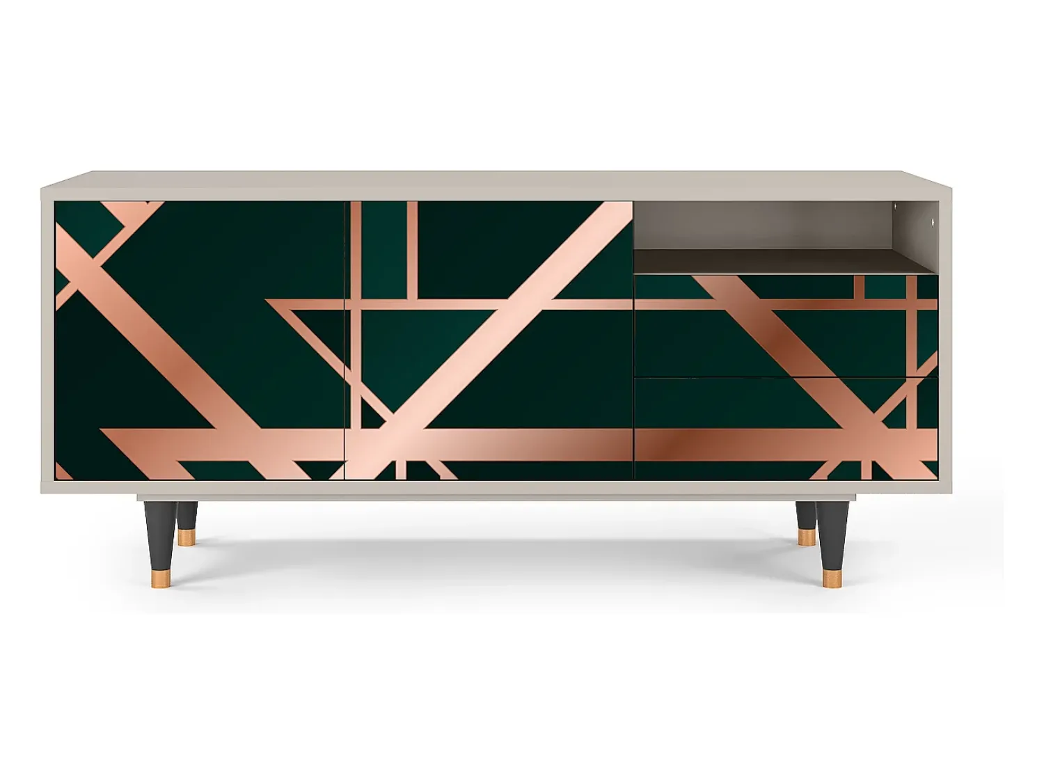 Hot Mueble de TV - 125х56х41 cm - T7 - Emerald Gatsby, Areia Bege