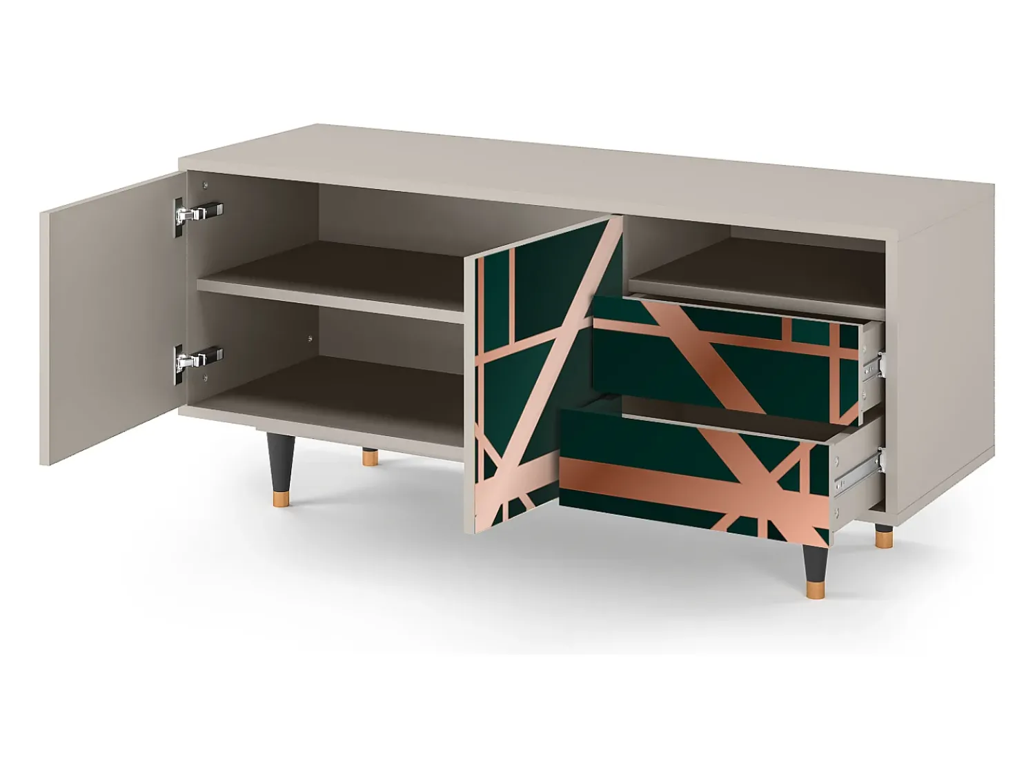Hot Mueble de TV - 125х56х41 cm - T7 - Emerald Gatsby, Areia Bege