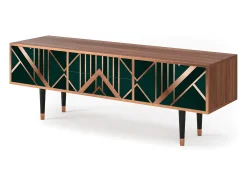 New Mueble de TV - 170х59х48 cm - T4 - Emerald Gatsby, Nogueira Castanho