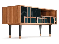 Móvel De Tv* Mueble de TV - 115х59х48 cm - T3 - Emerald Metro, Nogueira Castanho