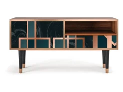 Móvel De Tv* Mueble de TV - 115х59х48 cm - T3 - Emerald Metro, Nogueira Castanho
