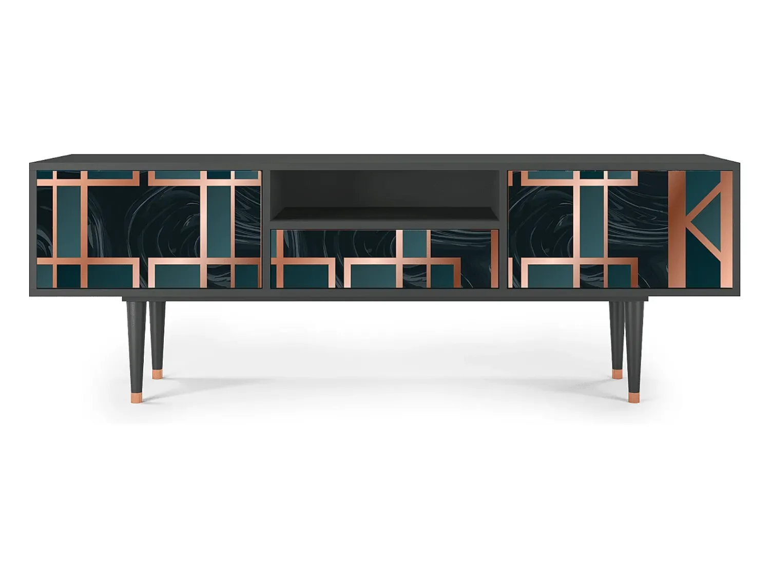 Mueble de TV - 170х59х41 cm - T6 - Emerald Metro, Antracite Cinza antracite