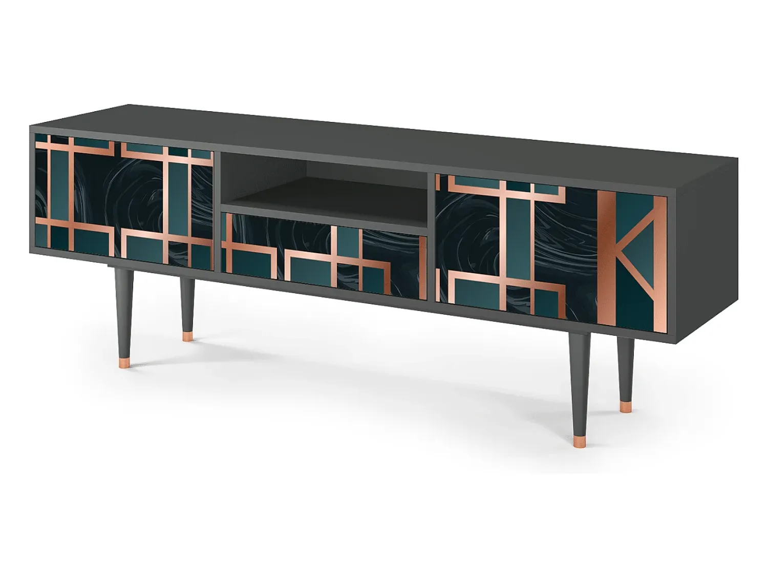 Mueble de TV - 170х59х41 cm - T6 - Emerald Metro, Antracite Cinza antracite