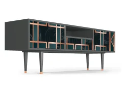Mueble de TV - 170х59х41 cm - T6 - Emerald Metro, Antracite Cinza antracite