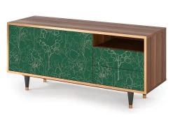 Hot Mueble de TV - 125х56х41 cm - T7 - Emerald Forest, Nogueira Castanho