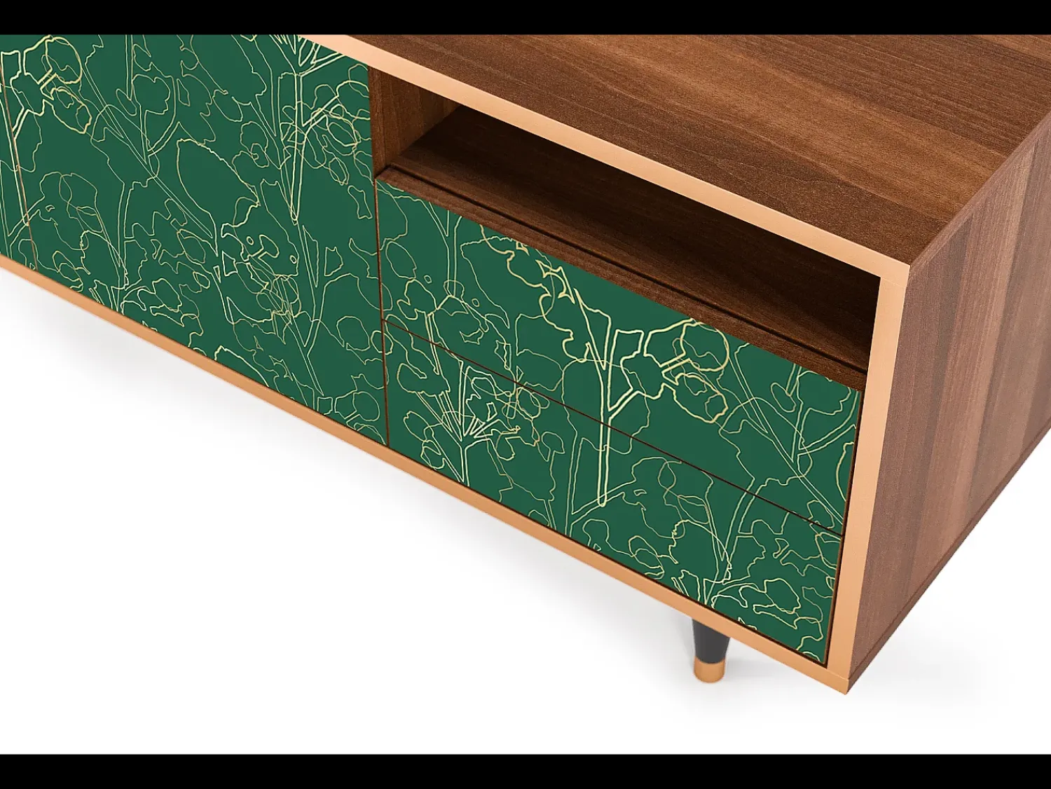 Hot Mueble de TV - 125х56х41 cm - T7 - Emerald Forest, Nogueira Castanho