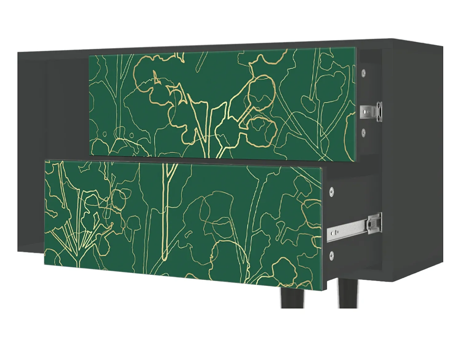 Móvel De Tv| Mueble de TV - 170х69х48 cm - T1 - Emerald Forest, Antracite Cinza antracite