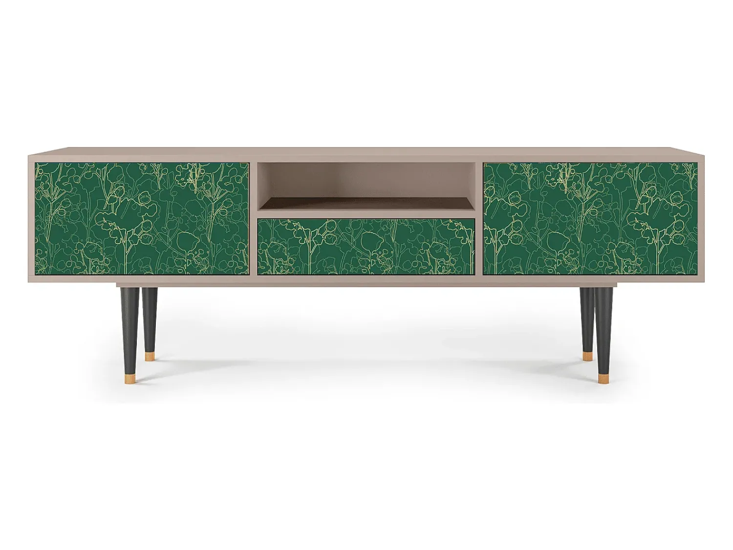 Móvel De Tv| Mueble de TV - 170х59х41 cm - T6 - Emerald Forest, Latte Bege