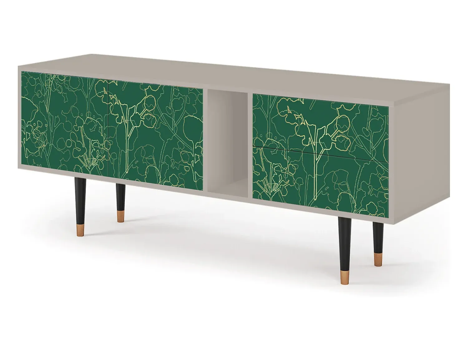 Móvel De Tv* Mueble de TV - 170х69х48 cm - T1 - Emerald Forest, Areia Bege