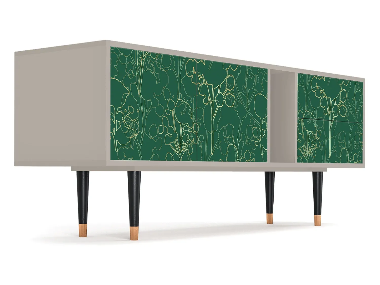 Móvel De Tv* Mueble de TV - 170х69х48 cm - T1 - Emerald Forest, Areia Bege
