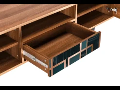Móvel De Tv| Mueble de TV - 170х59х41 cm - T6 - Emerald Metro, Nogueira Castanho