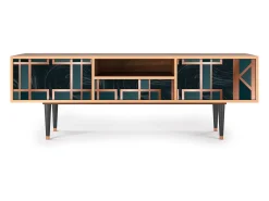 Móvel De Tv| Mueble de TV - 170х59х41 cm - T6 - Emerald Metro, Nogueira Castanho