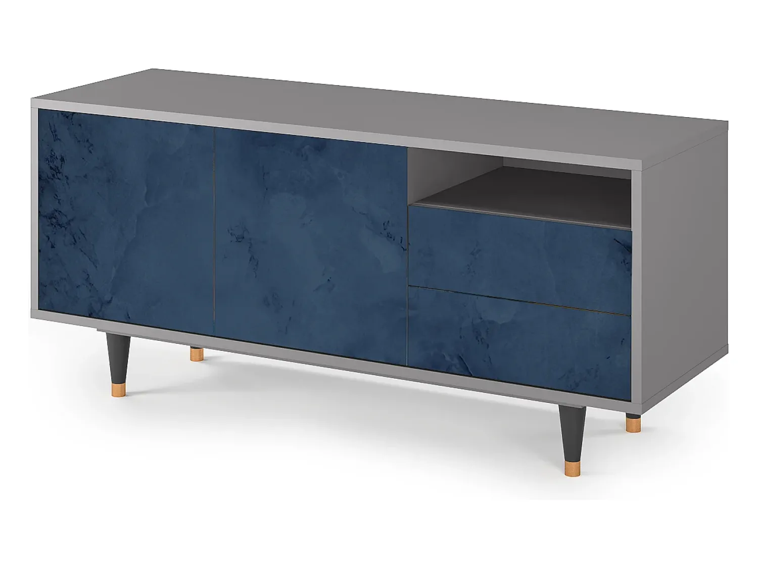Móvel De Tv* Mueble de TV - 125х56х41 cm - T7 - Endless Galaxi, Cinza Cinzento