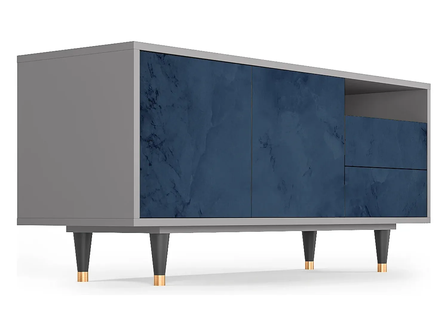 Móvel De Tv* Mueble de TV - 125х56х41 cm - T7 - Endless Galaxi, Cinza Cinzento