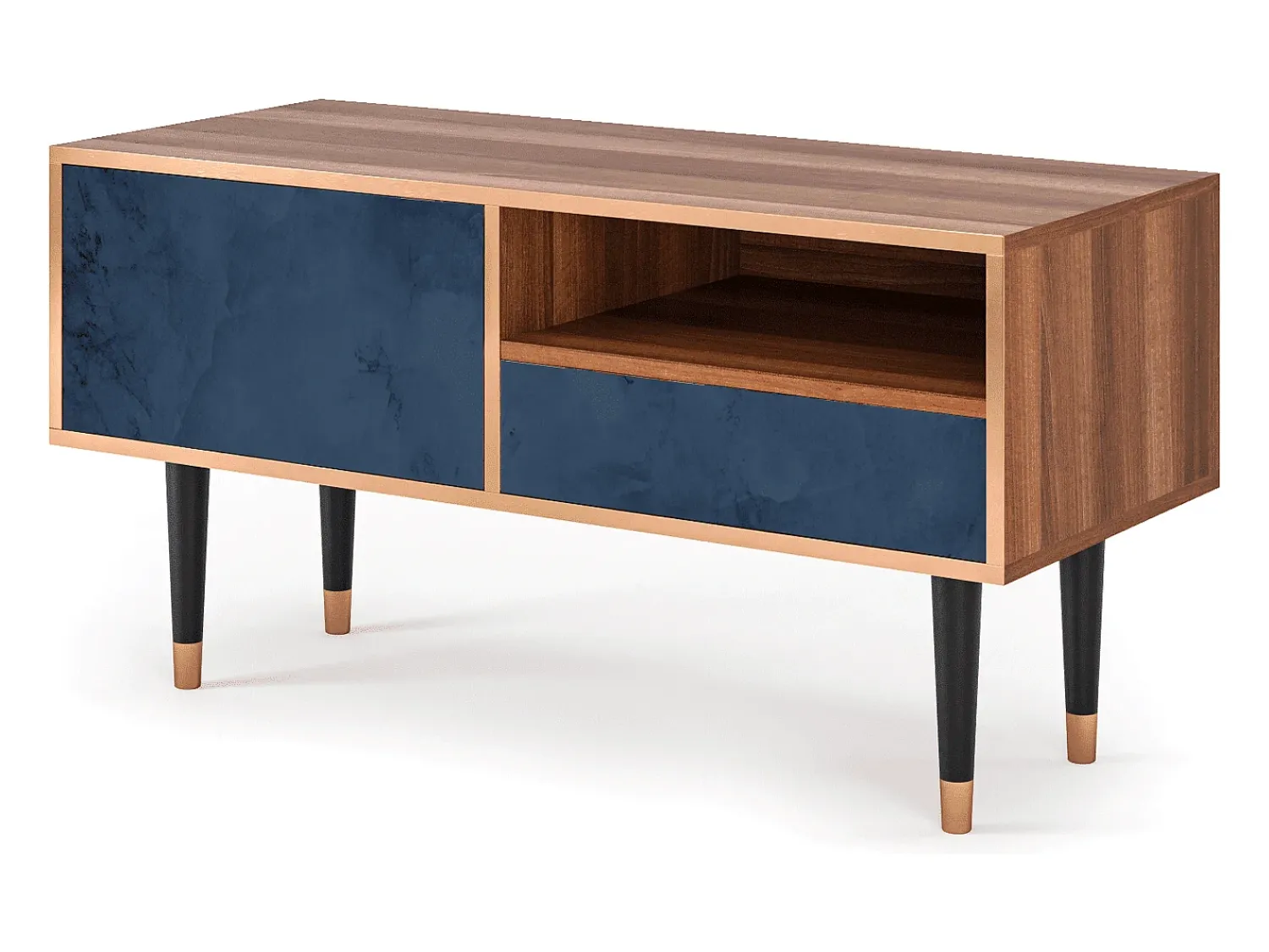 Móvel De Tv* Mueble de TV - 115х59х48 cm - T3 - Endless Galaxi, Nogueira Castanho