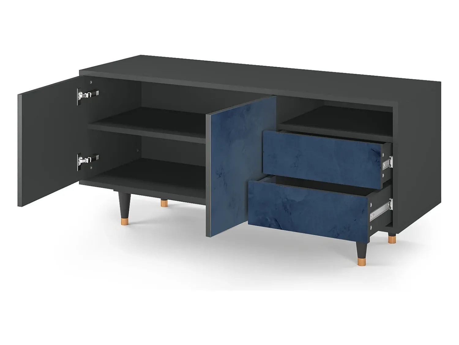 Mueble de TV - 125х56х41 cm - T7 - Endless Galaxi, Antracite Cinza antracite