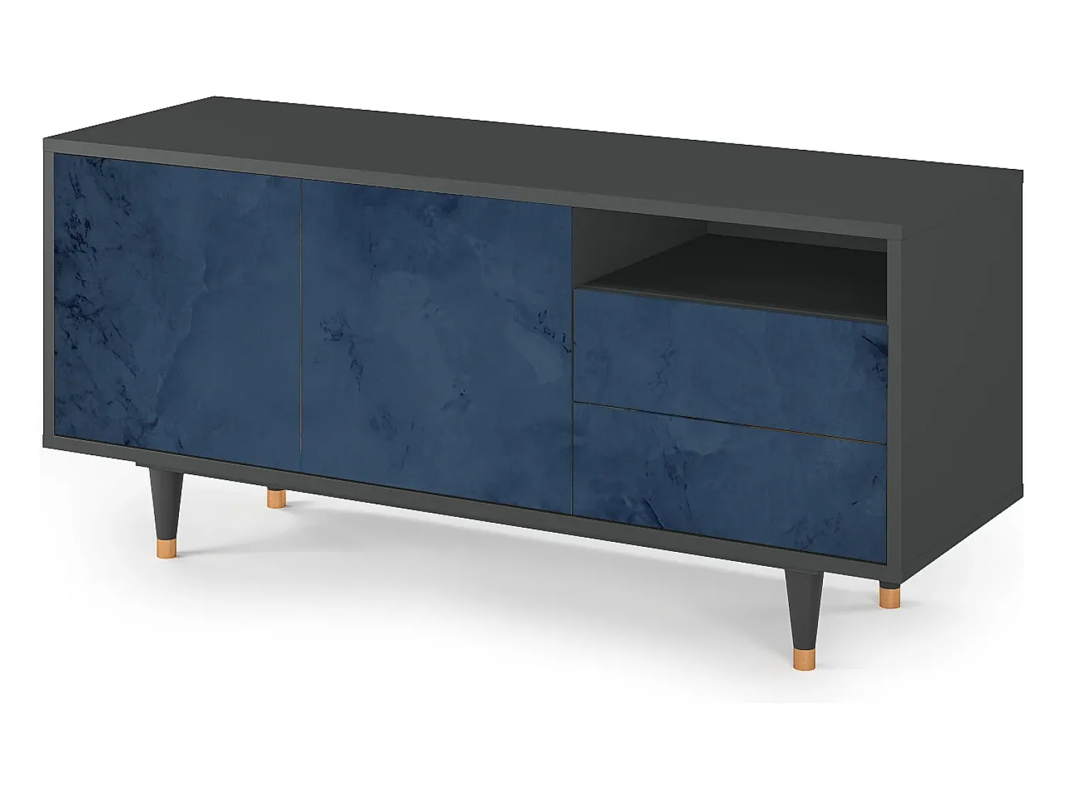 Mueble de TV - 125х56х41 cm - T7 - Endless Galaxi, Antracite Cinza antracite