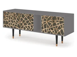 Móvel De Tv| Mueble de TV - 170х69х48 cm - T1 - Enlarged Leaf, Cinza Cinzento