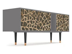Móvel De Tv| Mueble de TV - 170х69х48 cm - T1 - Enlarged Leaf, Cinza Cinzento