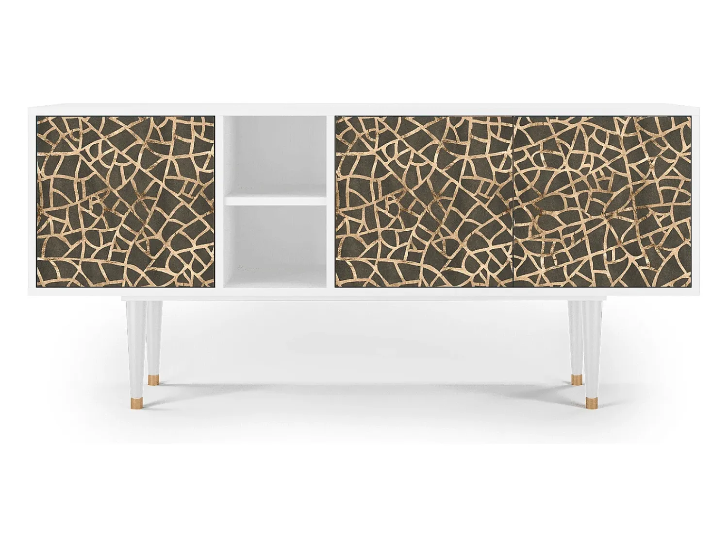 Móvel De Tv* Mueble de TV - 150х69х41 cm - T5 - Enlarged Leaf, Branco Bege