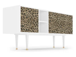 Móvel De Tv* Mueble de TV - 150х69х41 cm - T5 - Enlarged Leaf, Branco Bege