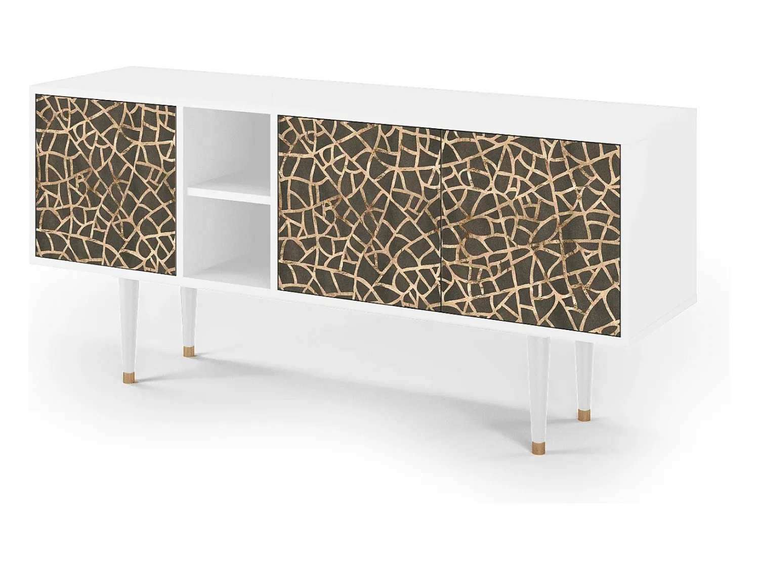 Móvel De Tv* Mueble de TV - 150х69х41 cm - T5 - Enlarged Leaf, Branco Bege