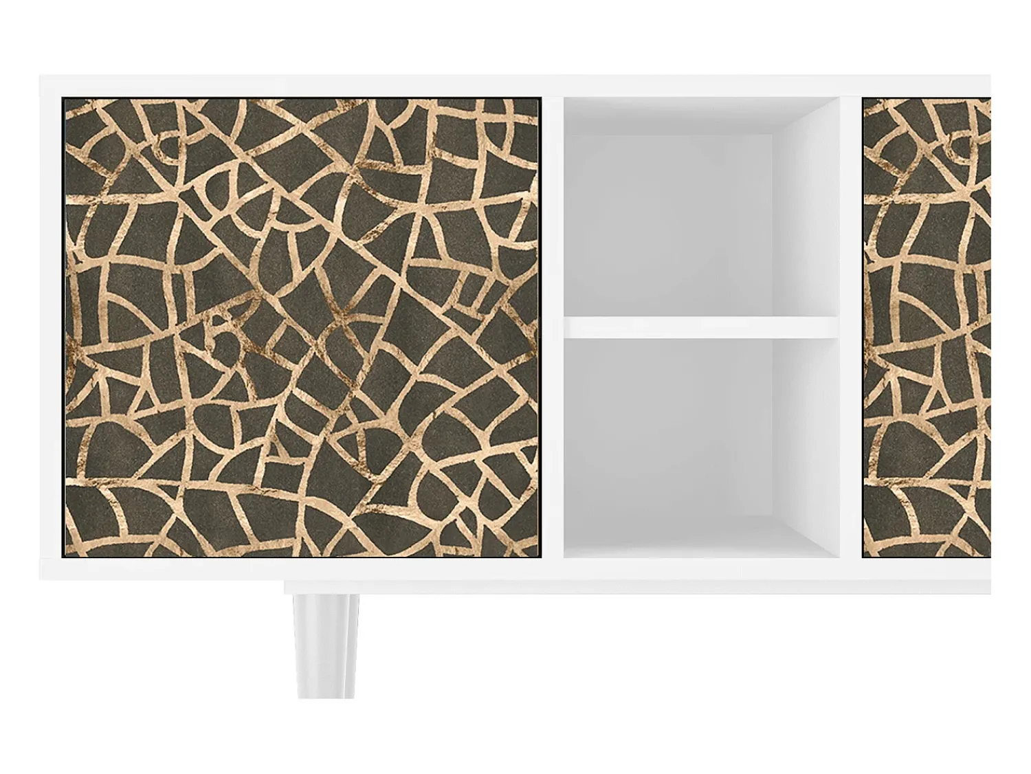 Móvel De Tv* Mueble de TV - 150х69х41 cm - T5 - Enlarged Leaf, Branco Bege