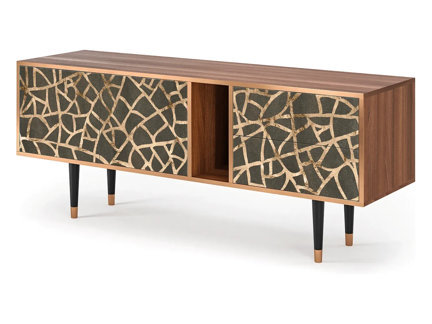 Móvel De Tv| Mueble de TV - 170х69х48 cm - T1 - Enlarged Leaf, Nogueira Castanho