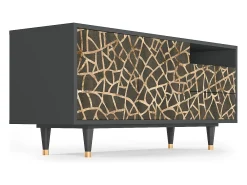 Móvel De Tv* Mueble de TV - 125х56х41 cm - T7 - Enlarged Leaf, Antracite Cinza antracite