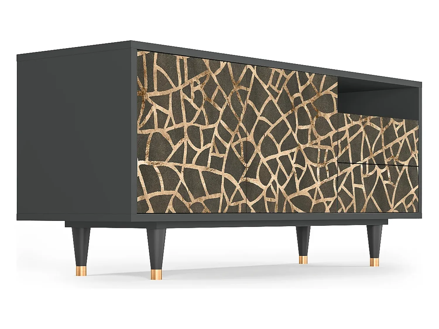 Móvel De Tv* Mueble de TV - 125х56х41 cm - T7 - Enlarged Leaf, Antracite Cinza antracite