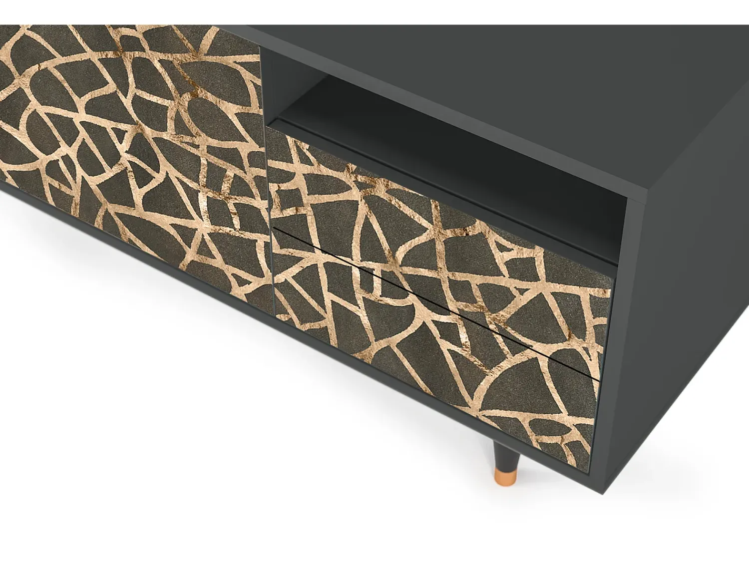 Móvel De Tv* Mueble de TV - 125х56х41 cm - T7 - Enlarged Leaf, Antracite Cinza antracite