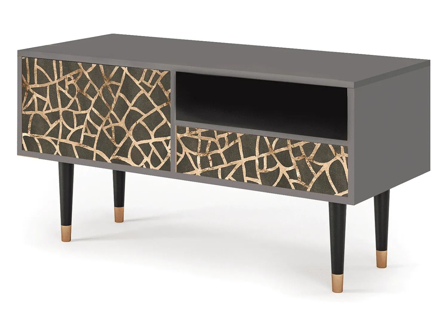 Mueble de TV - 115х59х48 cm - T3 - Enlarged Leaf, Cinza^ Móvel De Tv